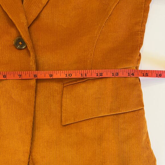 Vintage Banana Republic Corduroy Blazer Size 0 Pumpkin Orange Y2K - Picture 15 of 16